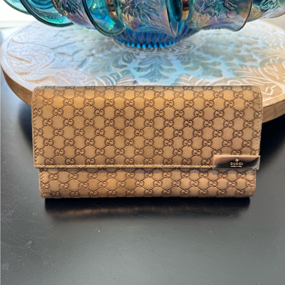 Sold Gucci MicroGuccissima Long Wallet, Logo, Snap, Amazing Condition